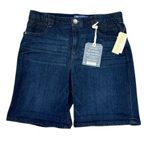 Democracy Shorts Womens Size 10 Ab Solution High Rise Blue Stretch Denim